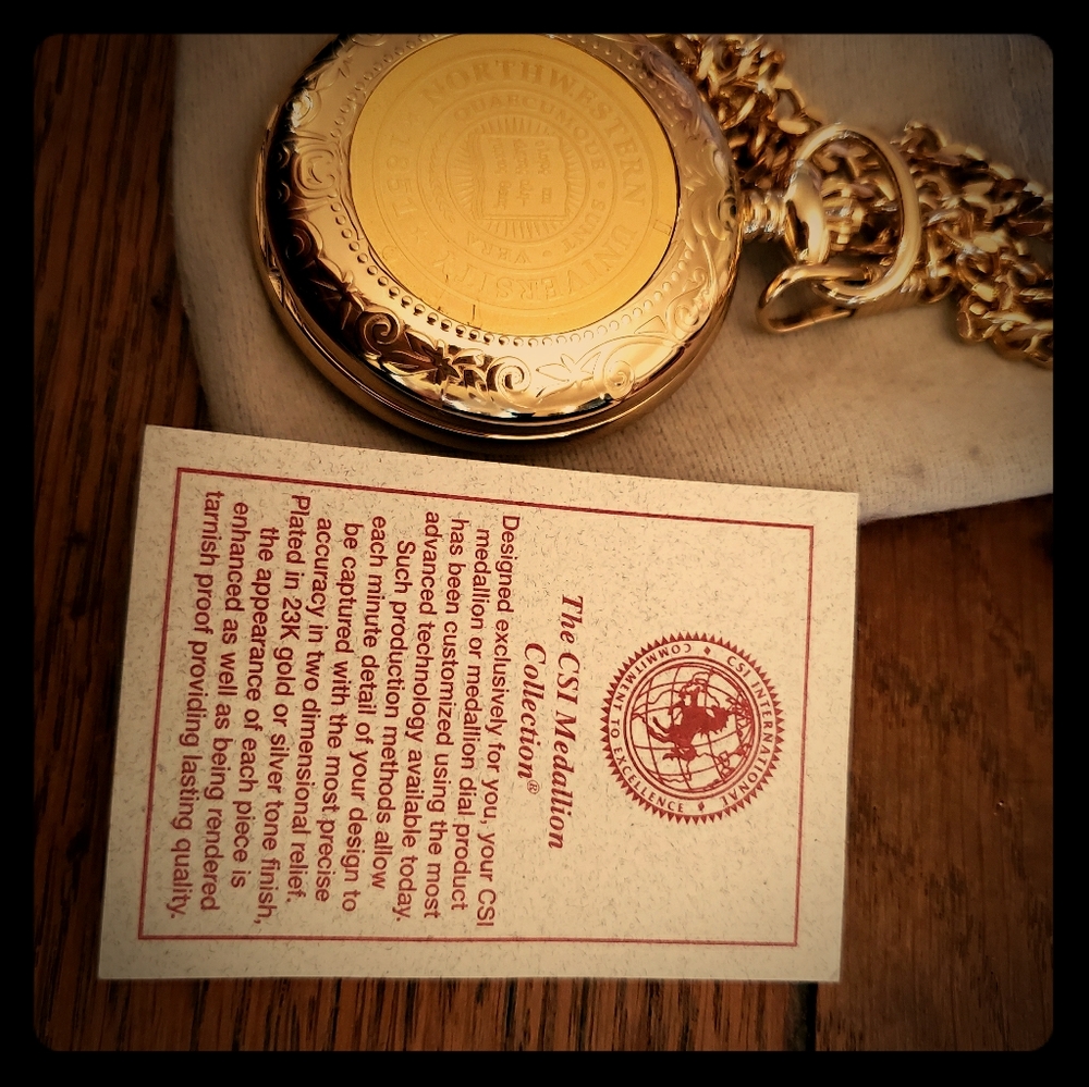 23kt Northwestern University Pocket Watch